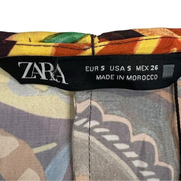 Zara multicolor printed crossover top wrap long sleeve blouse NWT - Picture 13 of 14